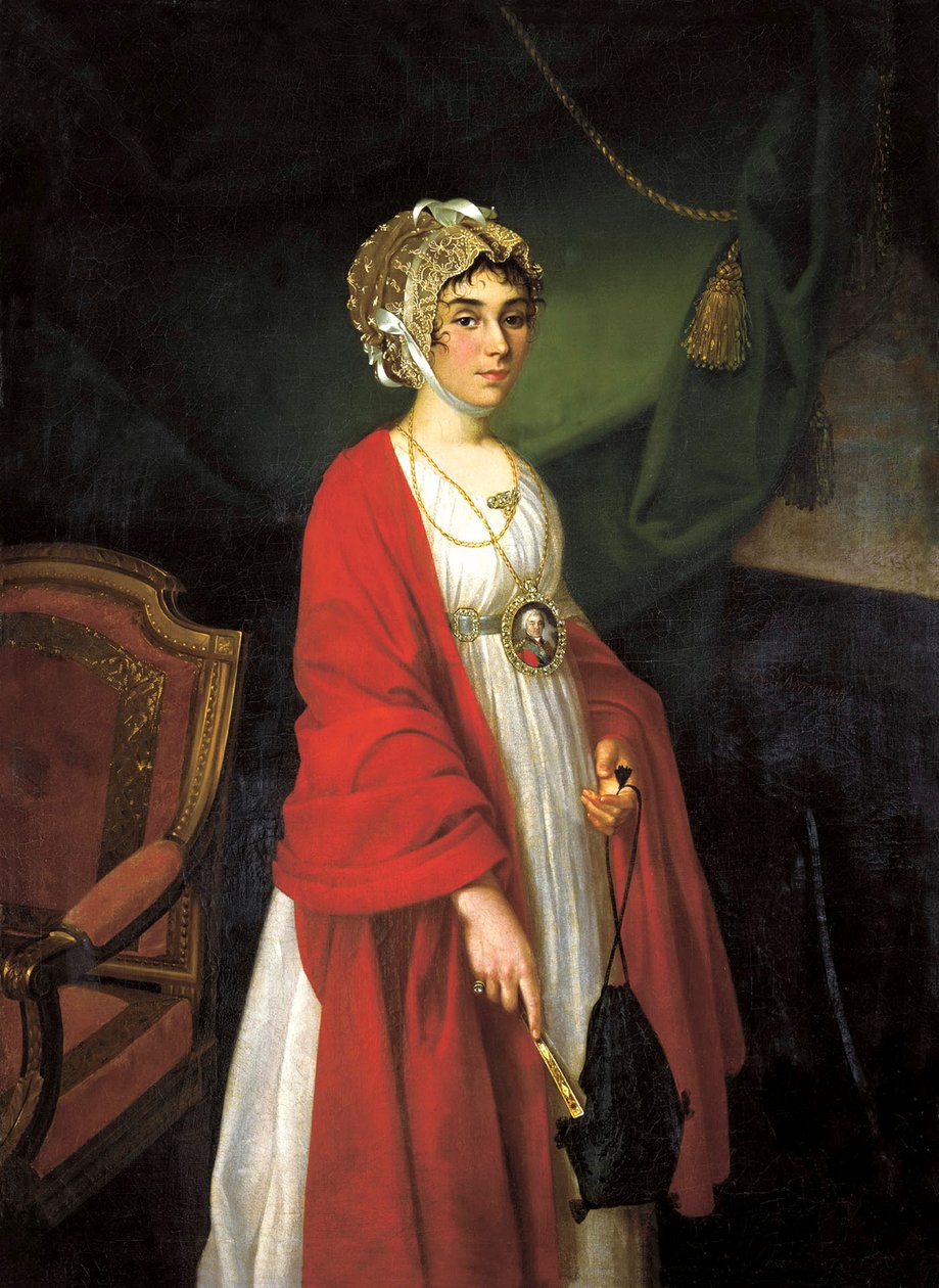 Portret Astresy i Piosenkarki, Contesse Praskovya Sheremeteva, Zhemchugova 1768-1803, 18 autorstwa Nikolai Ivanovich Argunov