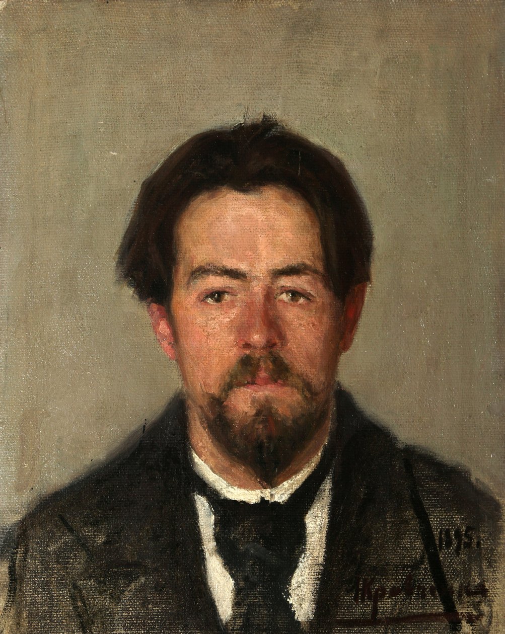 Portret autora Antona Czechowa, 1860-1904, 1895. autorstwa Nikolai Ivanovich Kravchenko