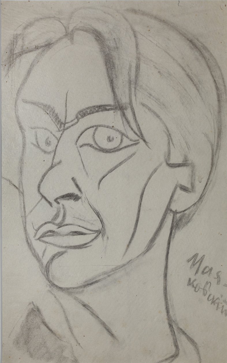 Poeta Władimir Majakowski 1893-1930, 1913. autorstwa Nikolai Ivanovich Kulbin