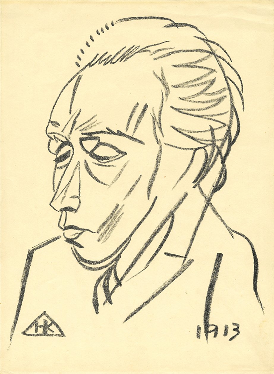 Portret poety Velimira Chlebnikowa 1885-1922, 1913 autorstwa Nikolai Ivanovich Kulbin