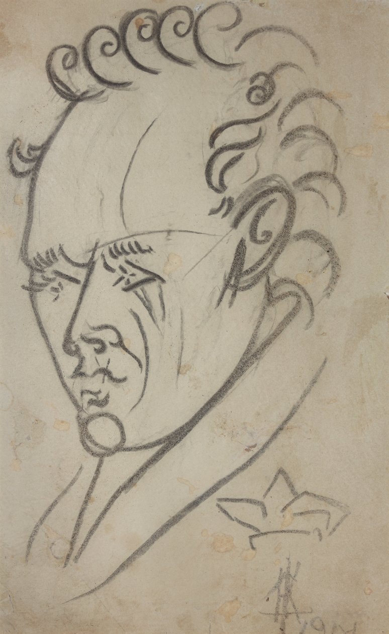 Portret poety Wasilija Kamenskiego 1884-1961, 1913. autorstwa Nikolai Ivanovich Kulbin