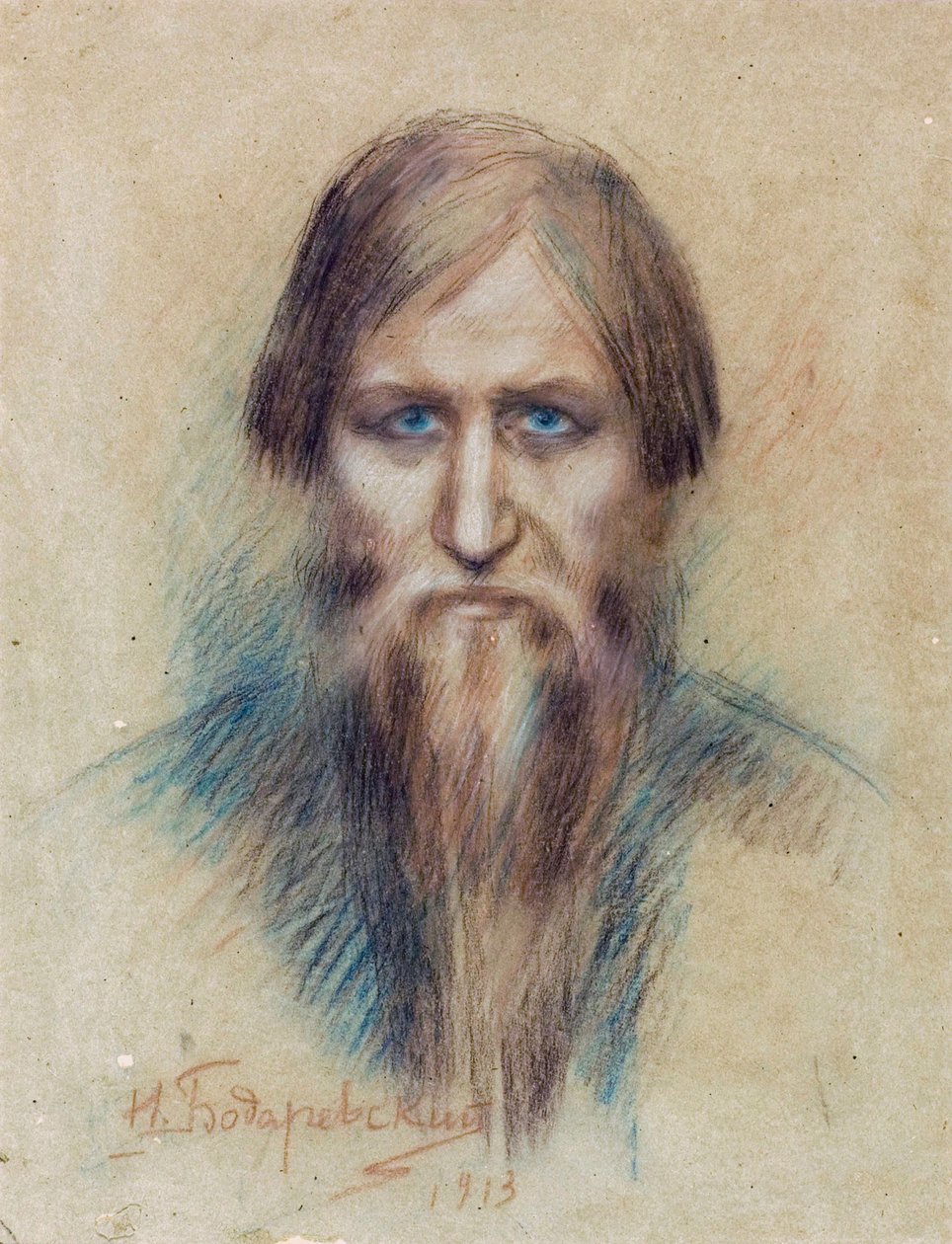 Portret rosyjskiego mistyka Grigorija Jefimowicza Rasputina (Rasputin autorstwa Nikolai K. Bodarevski