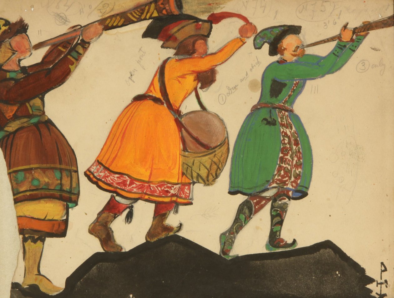 Projekt kostiumu do opery Snow Maiden N. Rimskiego-Korsakowa, 1919 autorstwa Nikolai Konstantinowitsch Roerich