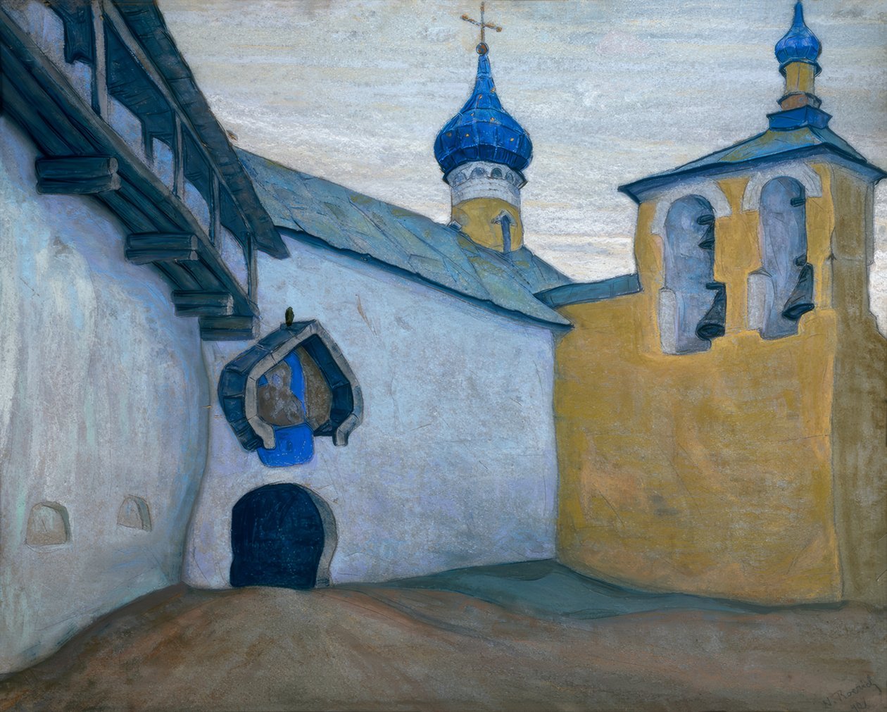 Peczory, klasztor / gwasz N, K. Roerich autorstwa Nikolai Konstantinowitsch Roerich