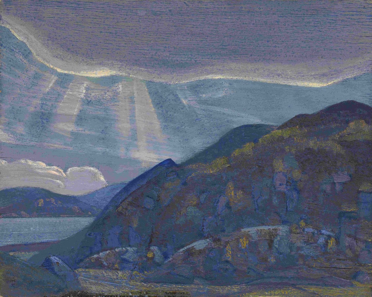 Skały i klify z serii Ładoga, 1917-1918 autorstwa Nikolai Konstantinowitsch Roerich