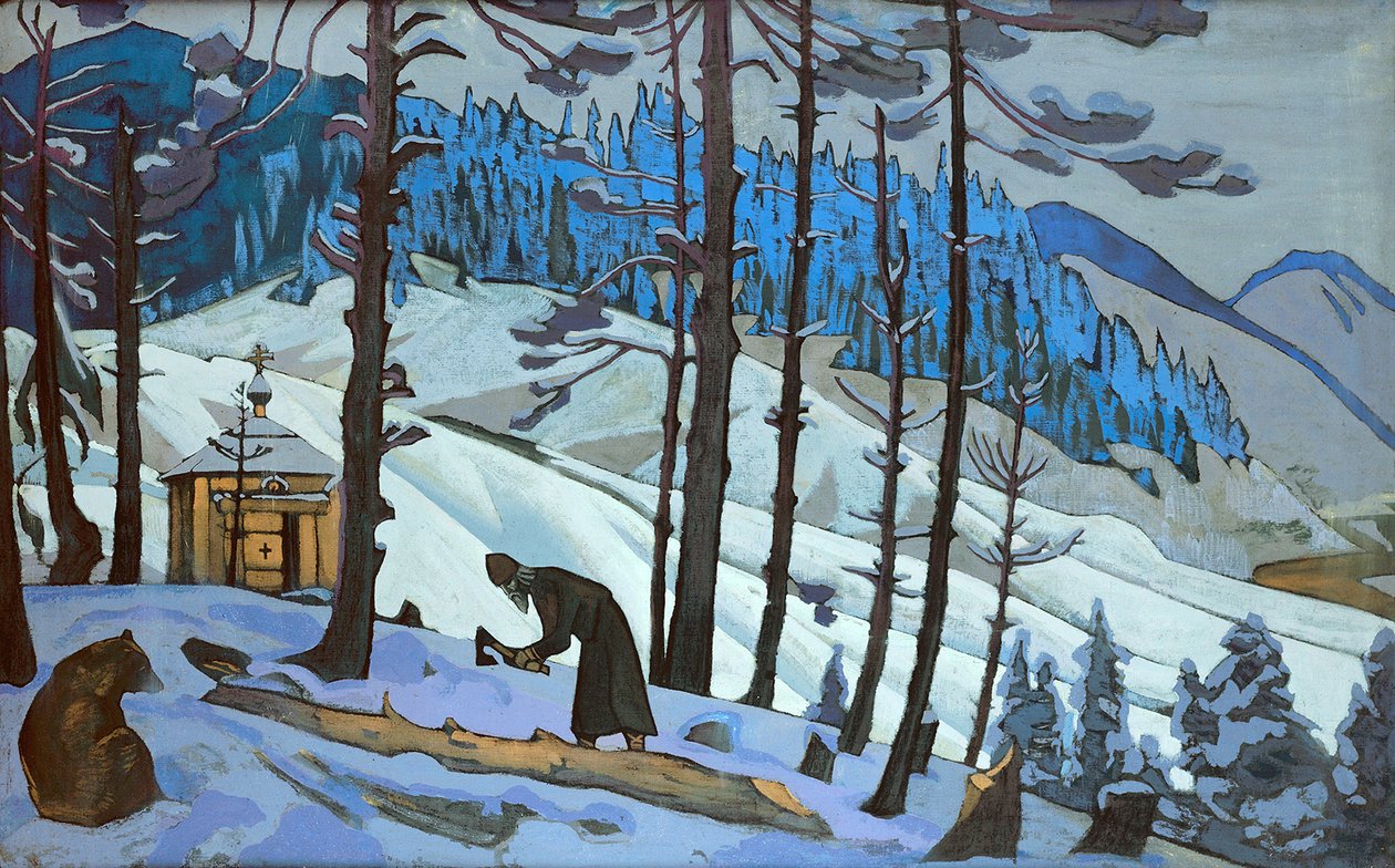Św. Sergiusz Budowniczy, 1925. autorstwa Nikolai Konstantinowitsch Roerich