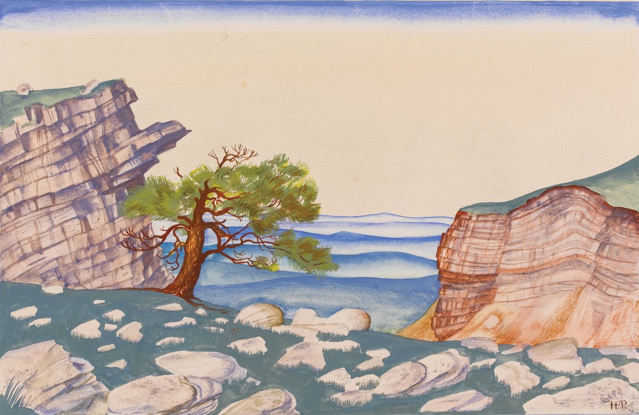 Scenografia do baletu Święto wiosny Le Sacre du Printemps I. Strawińskiego autorstwa Nikolai Konstantinowitsch Roerich