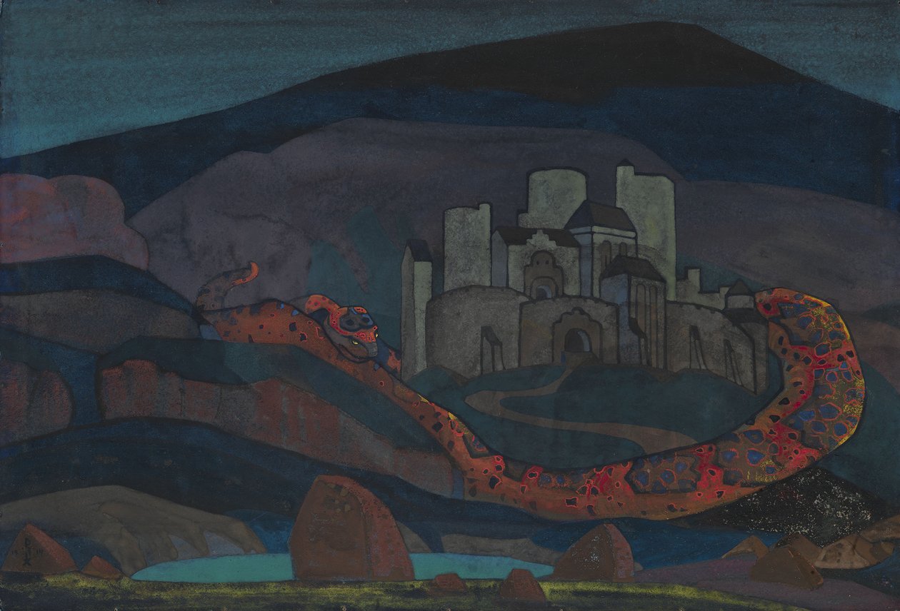Miasto skazane na zagładę, 1914 autorstwa Nikolai Konstantinowitsch Roerich