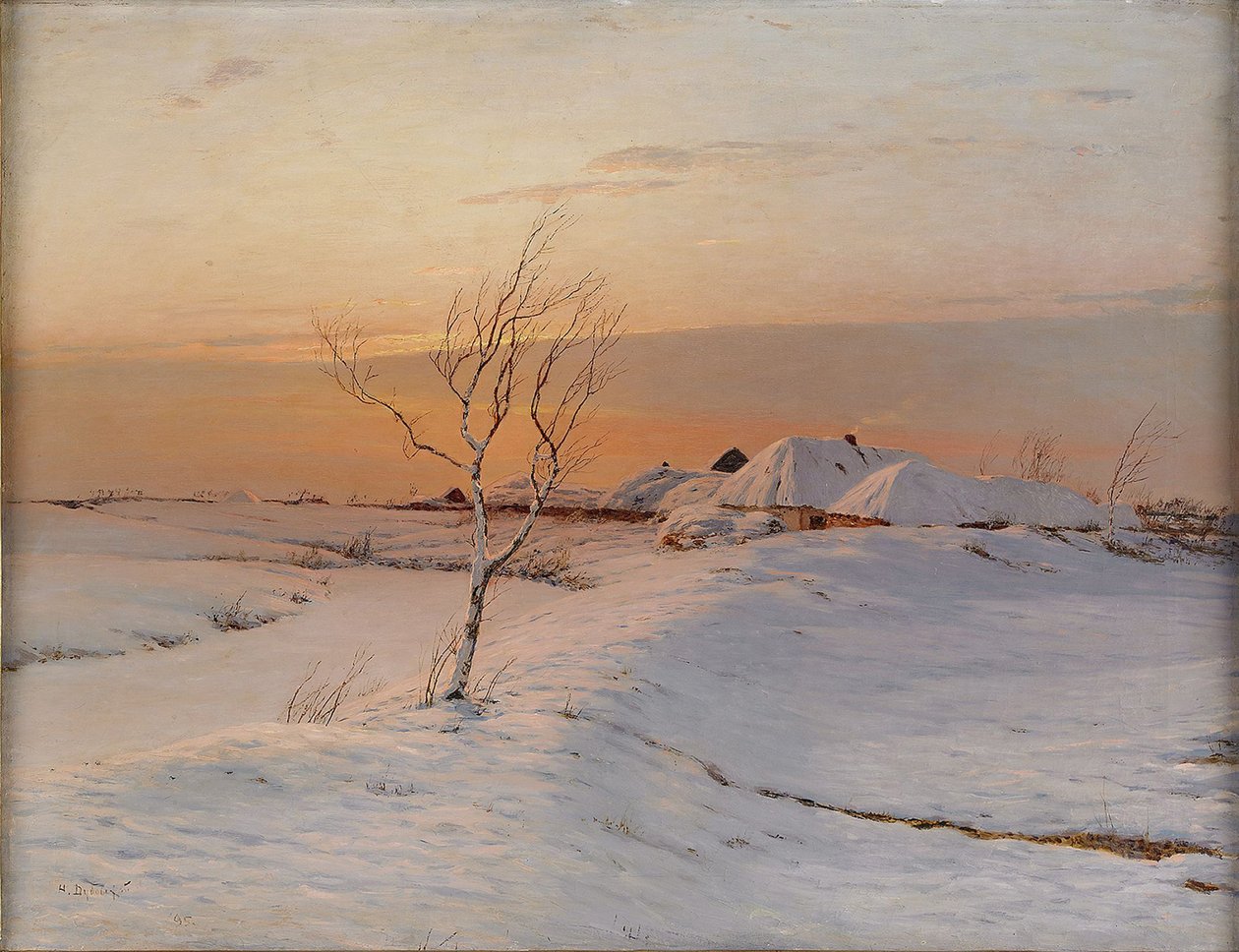 Zimowy Wieczór, 1895 autorstwa Nikolai Nikanorovich Dubovskoy