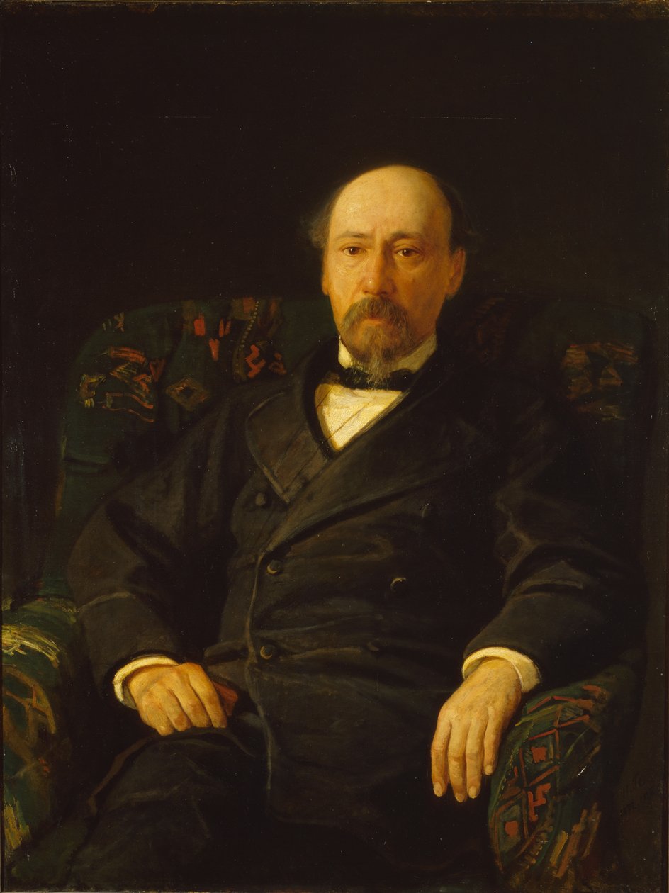 Portret poety Nikołaja Niekrasowa 1821-1877, 1872 autorstwa Nikolai Nikolayevich Ge