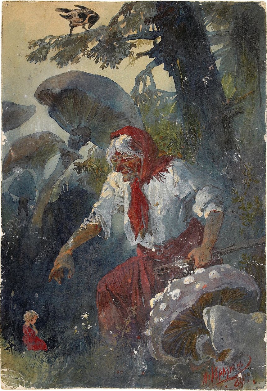 Baba Jaga, 1889 autorstwa Nikolai Nikolayevich Karasin