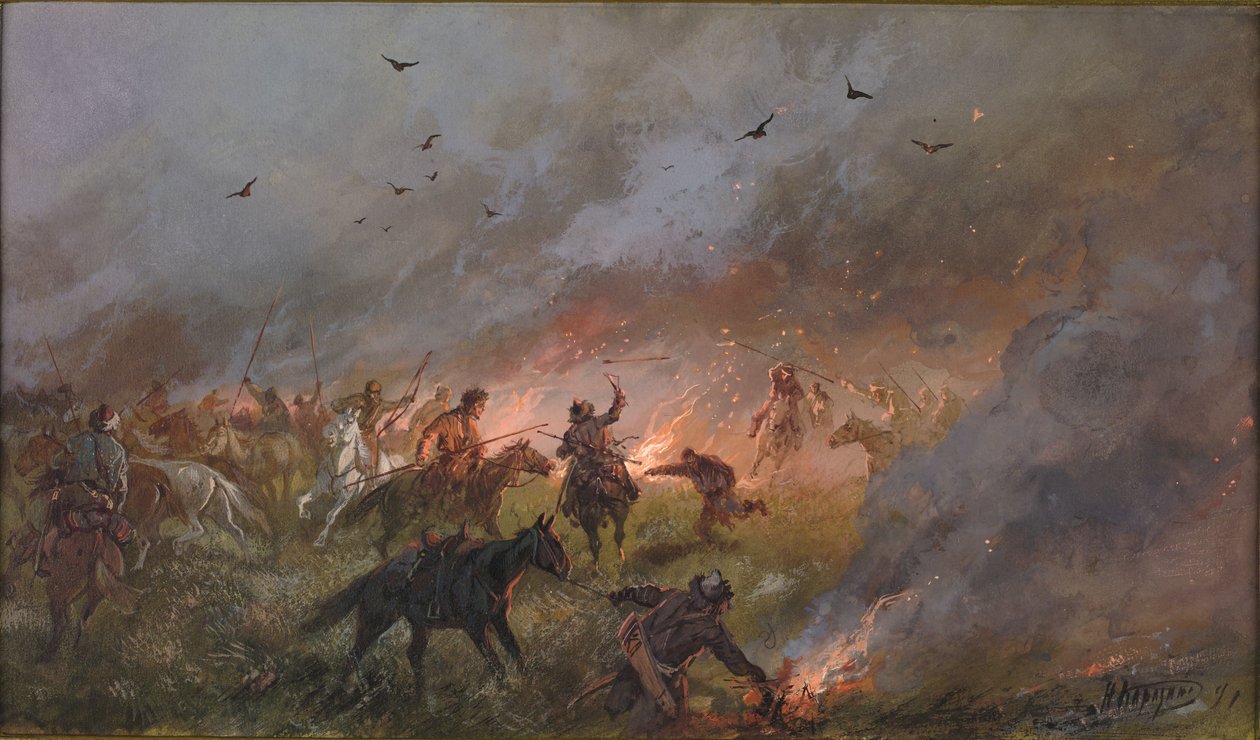 Klęska oddziałów Pugaczowa pod Troickiem, 1891. autorstwa Nikolai Nikolayevich Karasin