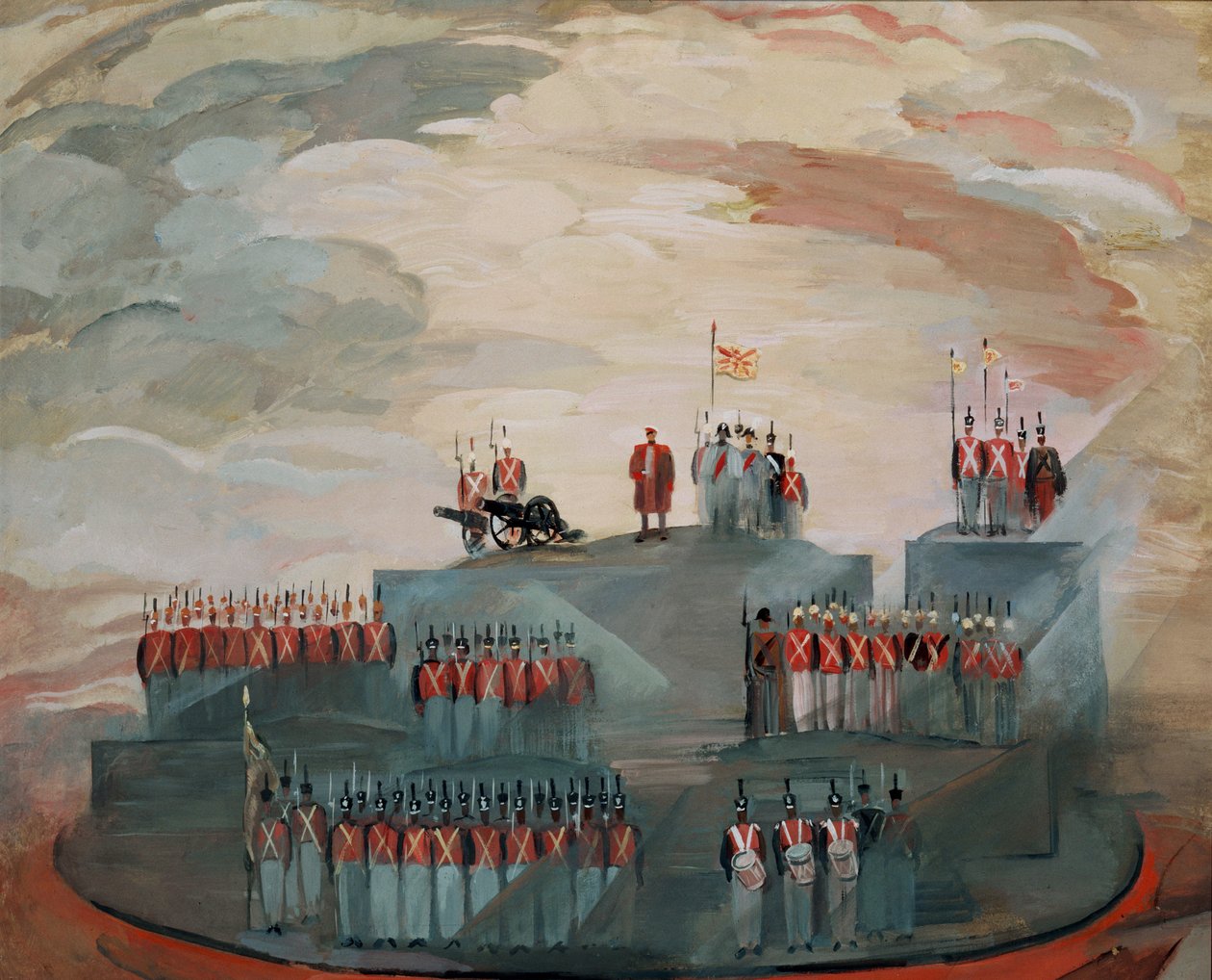 Scenografia do opery Wojna i pokój S. Prokofiewa, 1981 autorstwa Nikolai Nikolayevich Zolotaryev
