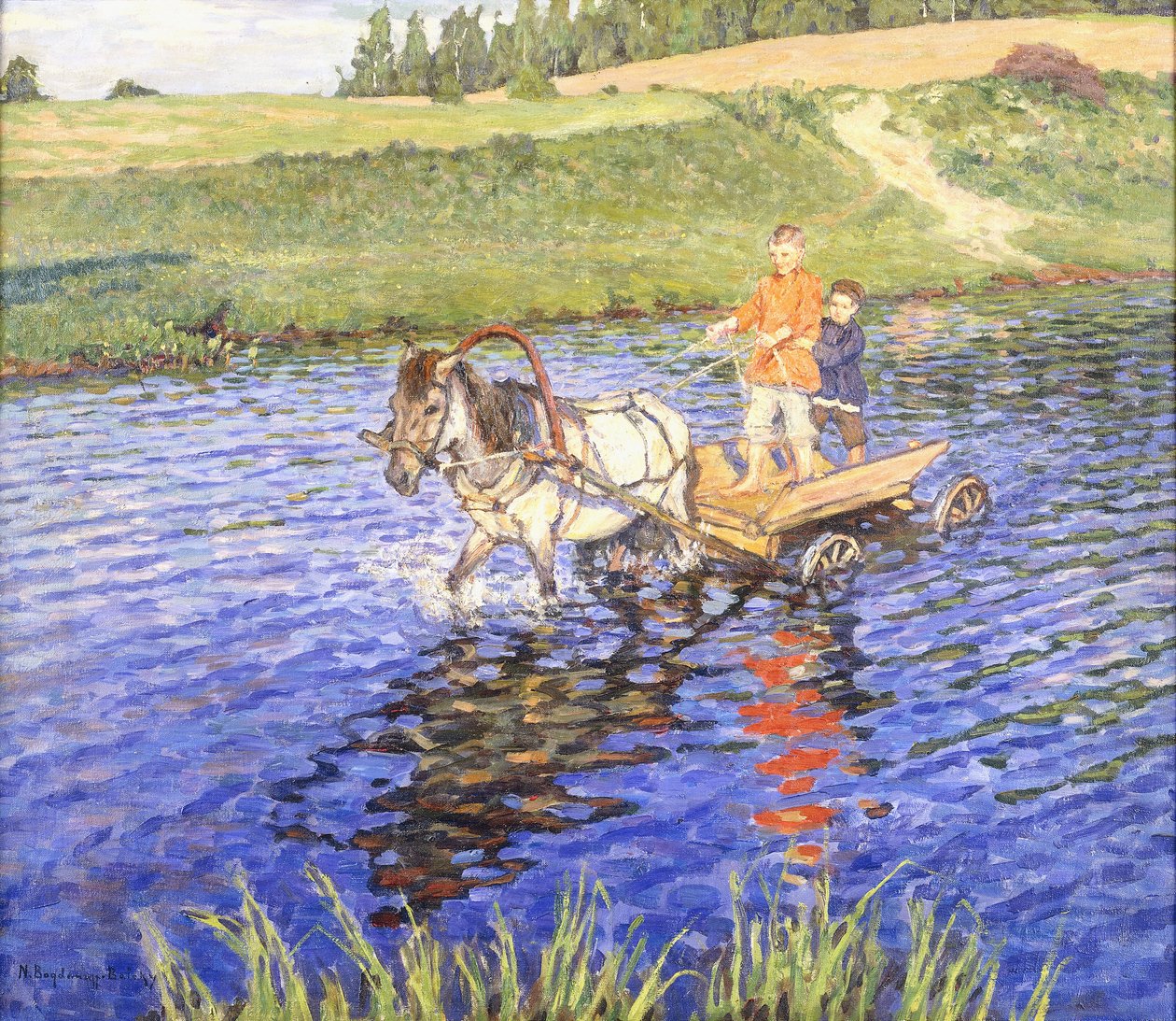 Przeprawa przez rzekę autorstwa Nikolai Petrovich Bogdanov Belsky