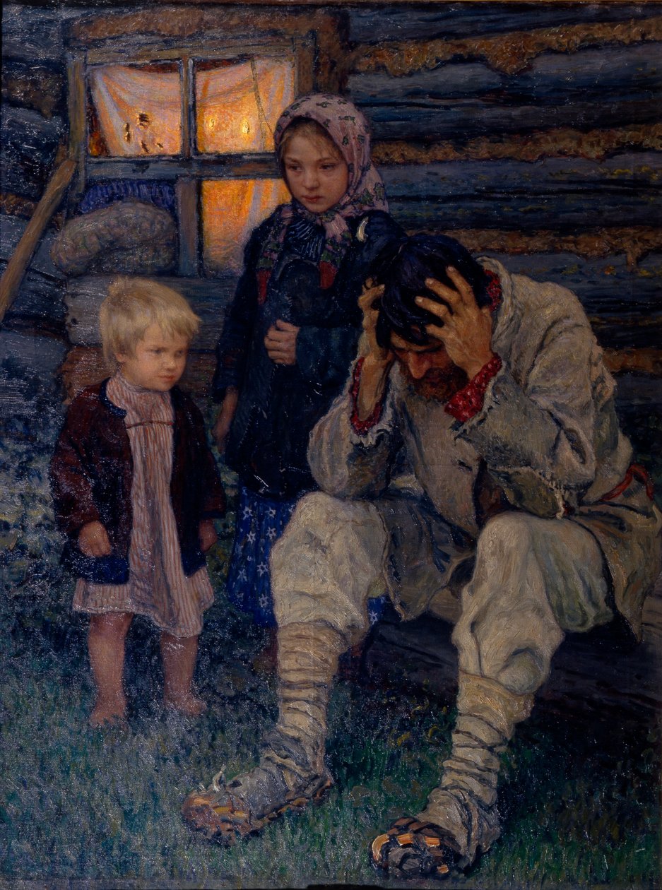 Żałoba, 1909 autorstwa Nikolai Petrovich Bogdanov Belsky