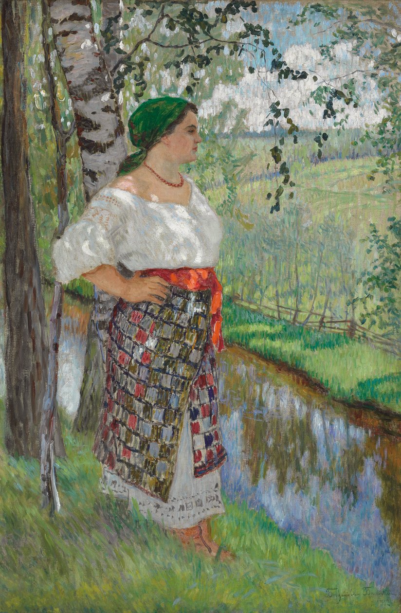 Wieśniaczka nad strumykiem autorstwa Nikolai Petrovich Bogdanov Belsky