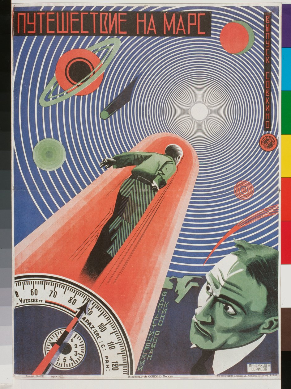 Plakat filmowy "Voyage pour mars autorstwa Nikolai Petrovich Prusakov