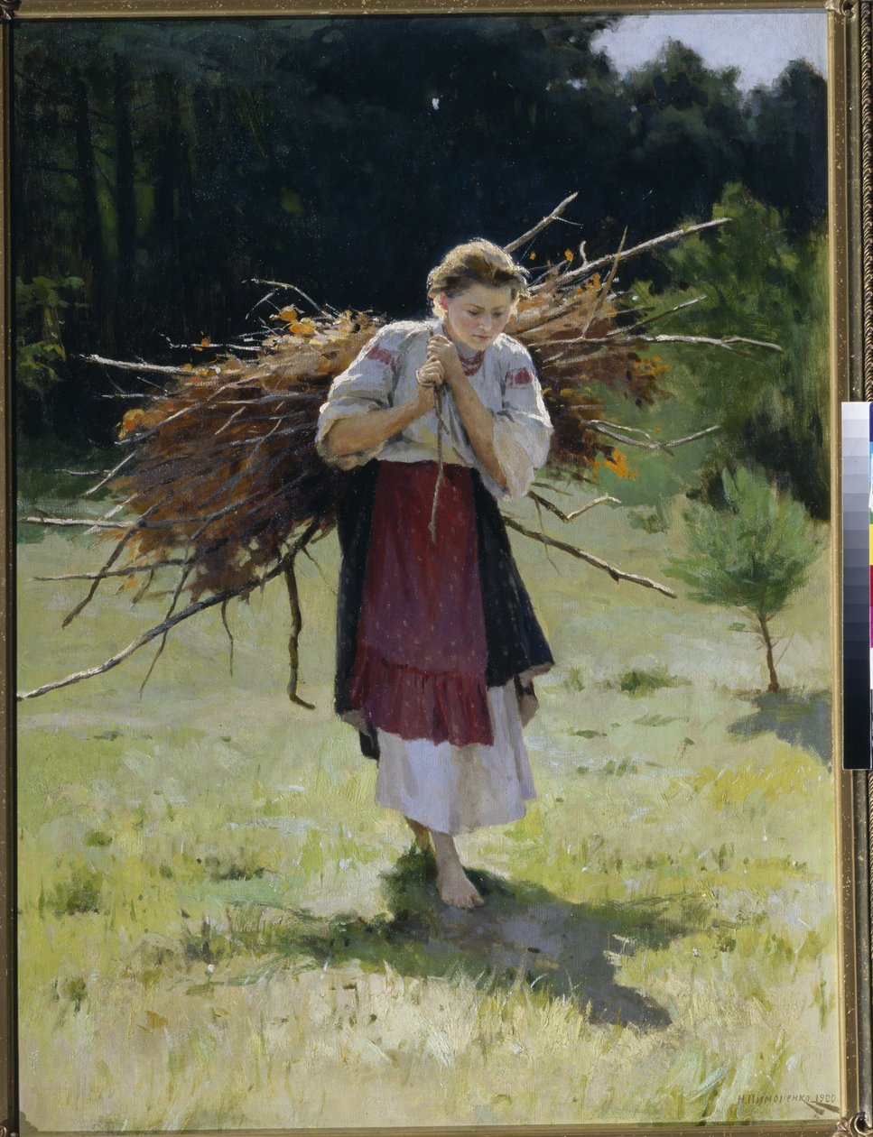 Z lasu - Obraz Nikołaja Korniłowicza Pimonenko (1862-1912), olej na płótnie autorstwa Nikolai Pimonenko