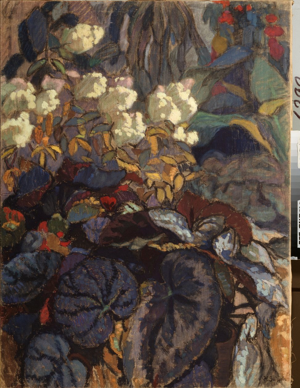 Kwiaty (Kwiaty) - Obraz Nikołaja Siemionowicza Zajcewa (1885-1938), olej na płótnie autorstwa Nikolai Semyonovich Zaytsev