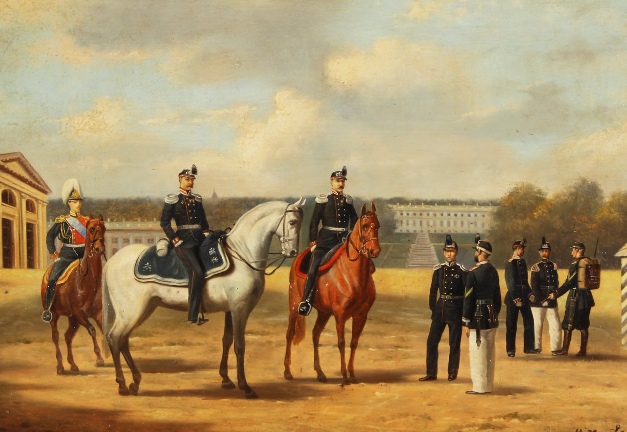 Grenadierzy w Carskim Siole autorstwa Nikolai Sergeyevich Matveyev