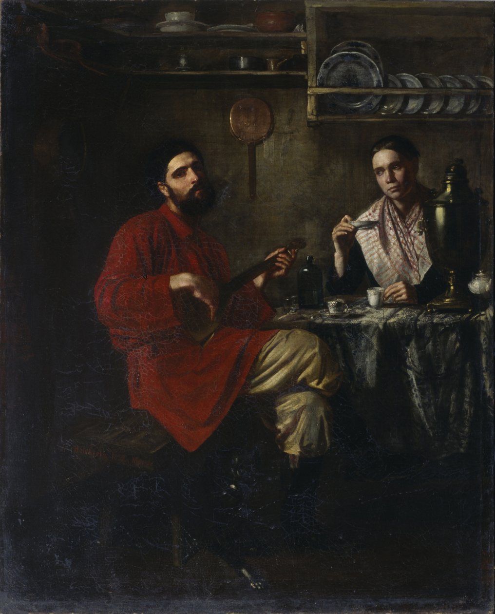 Swojska scena życia chłopskiego, 1855 autorstwa Nikolai Vasilyevich Nevrev