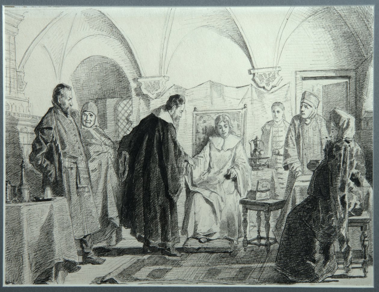 Maria Iwanowna Chłopowa, narzeczona cara Michaiła Fiodorowicza, 1884 autorstwa Nikolai Vasilyevich Nevrev