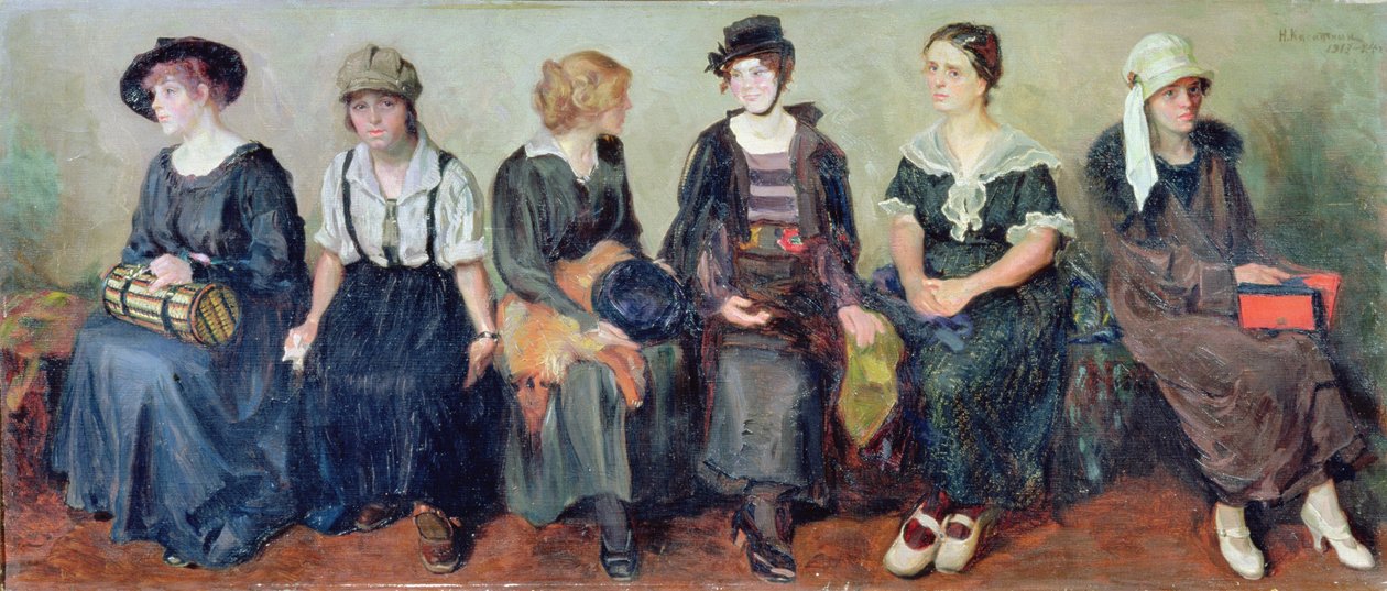 Grupa aktorów, 1913-24 autorstwa Nikolaj Alekseevich Kasatkin