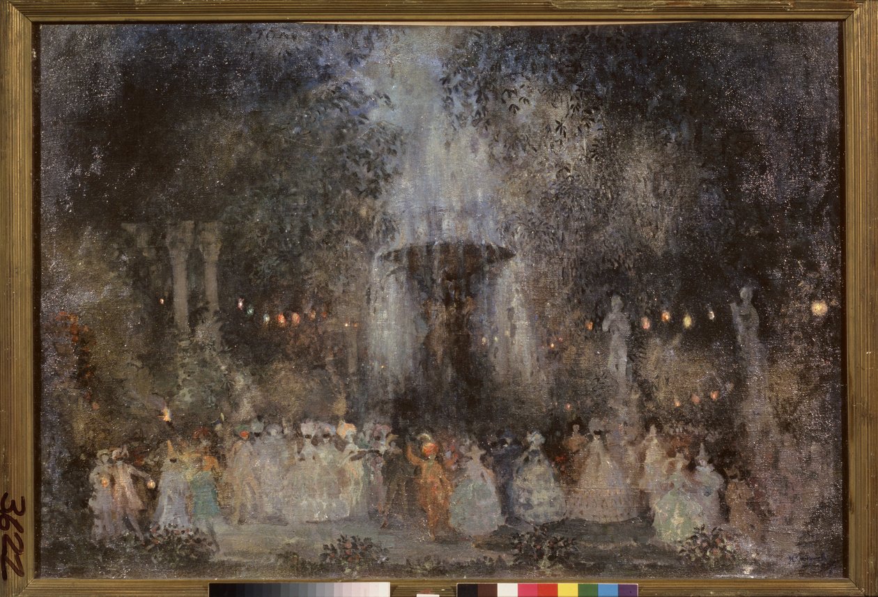 Bal maskowy. Praca Nikołaja Nikołajewicza Sapunowa (Sapunowa) (1880-1912), tempera, srebro i brąz na tekturze autorstwa Nikolaj Nikolaevic Sapunov