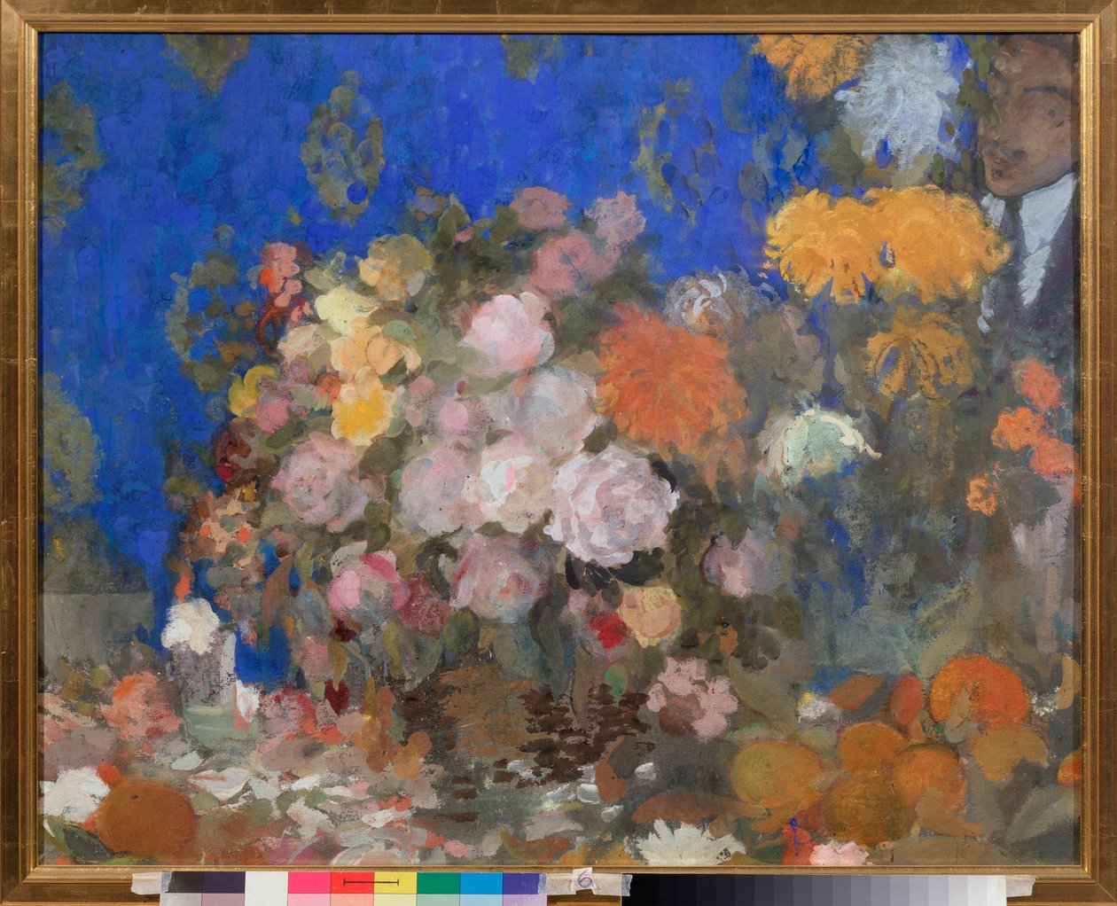 Nature morte avec autoportrait - Martwa natura z autoportretem - Praca Nikołaja Nikołajewicza Sapunowa (Sapunowa) (1880-1912), tempera na tekturze autorstwa Nikolaj Nikolaevic Sapunov