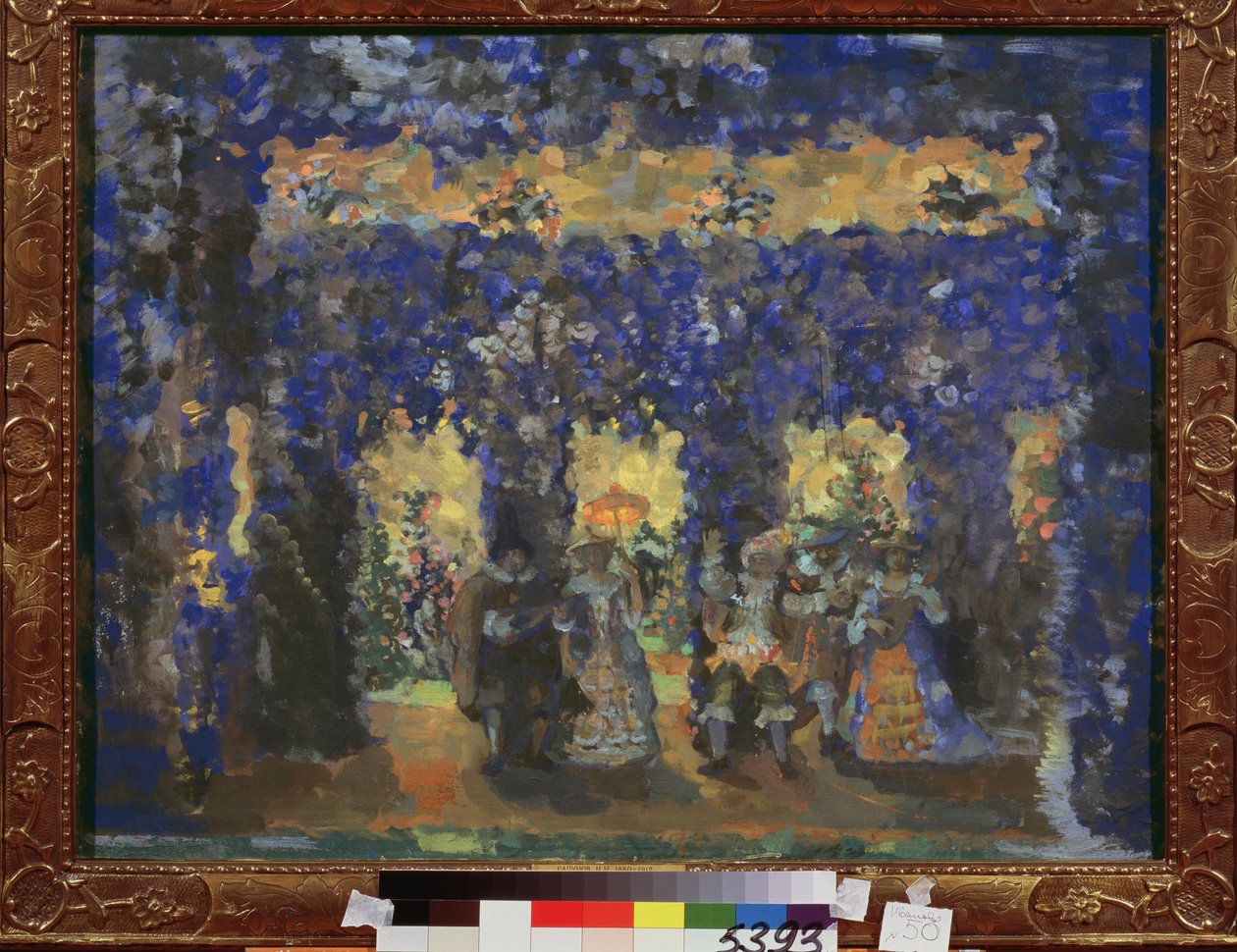 Pawilon w ogrodach pałacowych. Praca Nikołaja Nikołajewicza Sapunowa (Sapunowa) (1880-1912), tempera na tekturze autorstwa Nikolaj Nikolaevic Sapunov