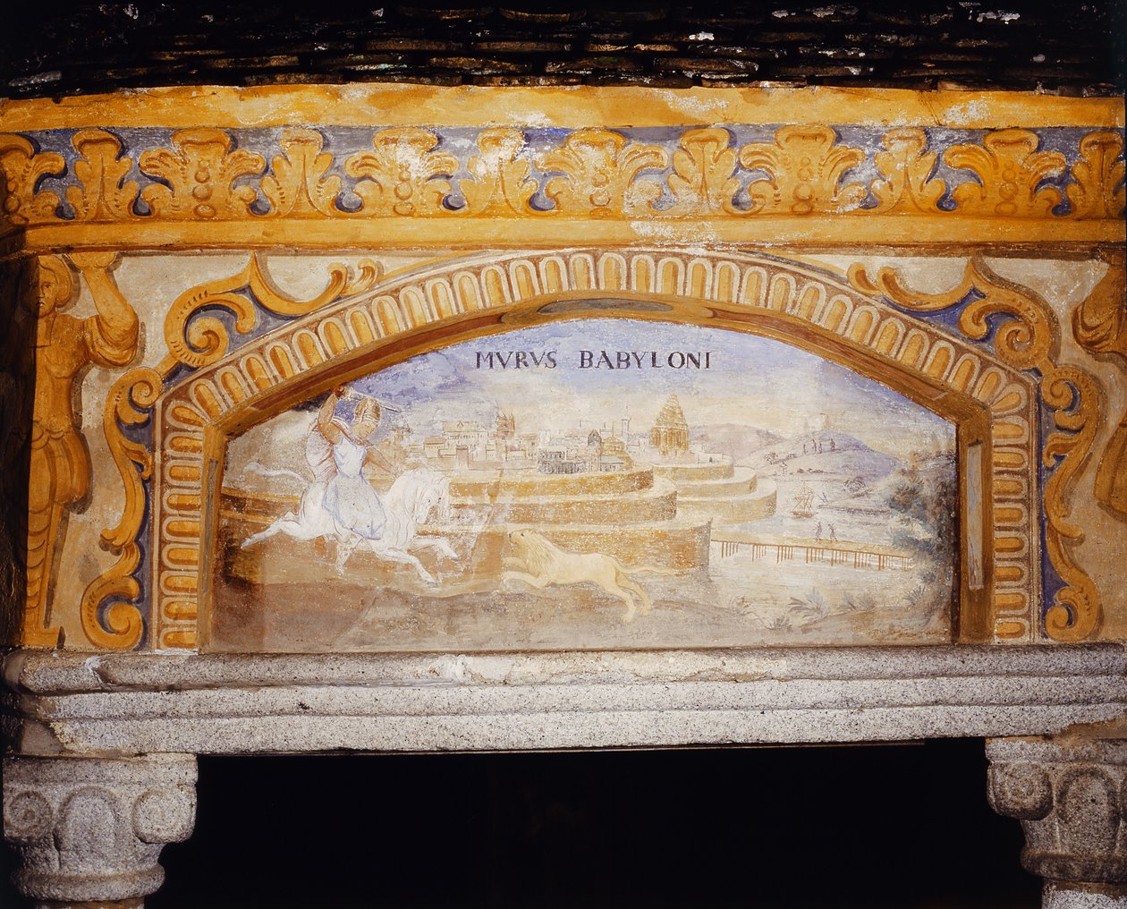 Wiszące ogrody Babilonu, z "Studni cudów świata" ("Pozzo delle Meraviglie"), 1669-73 autorstwa Nikolaus Schiel