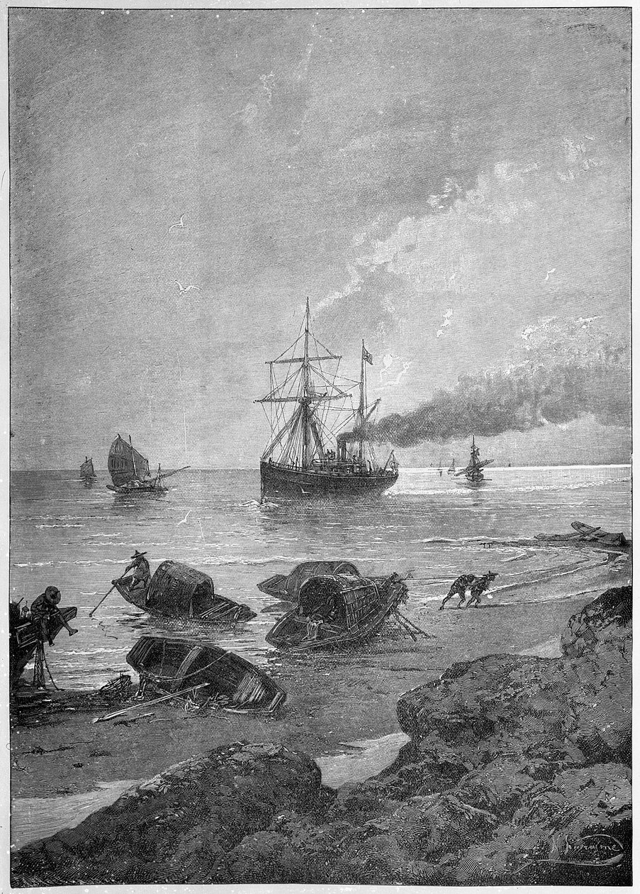 Parowiec Władywostok na rzece Jangcy, część „Podróży na Wschód” carewicza, 1893 autorstwa Nikolai Nikolaevich Karazin