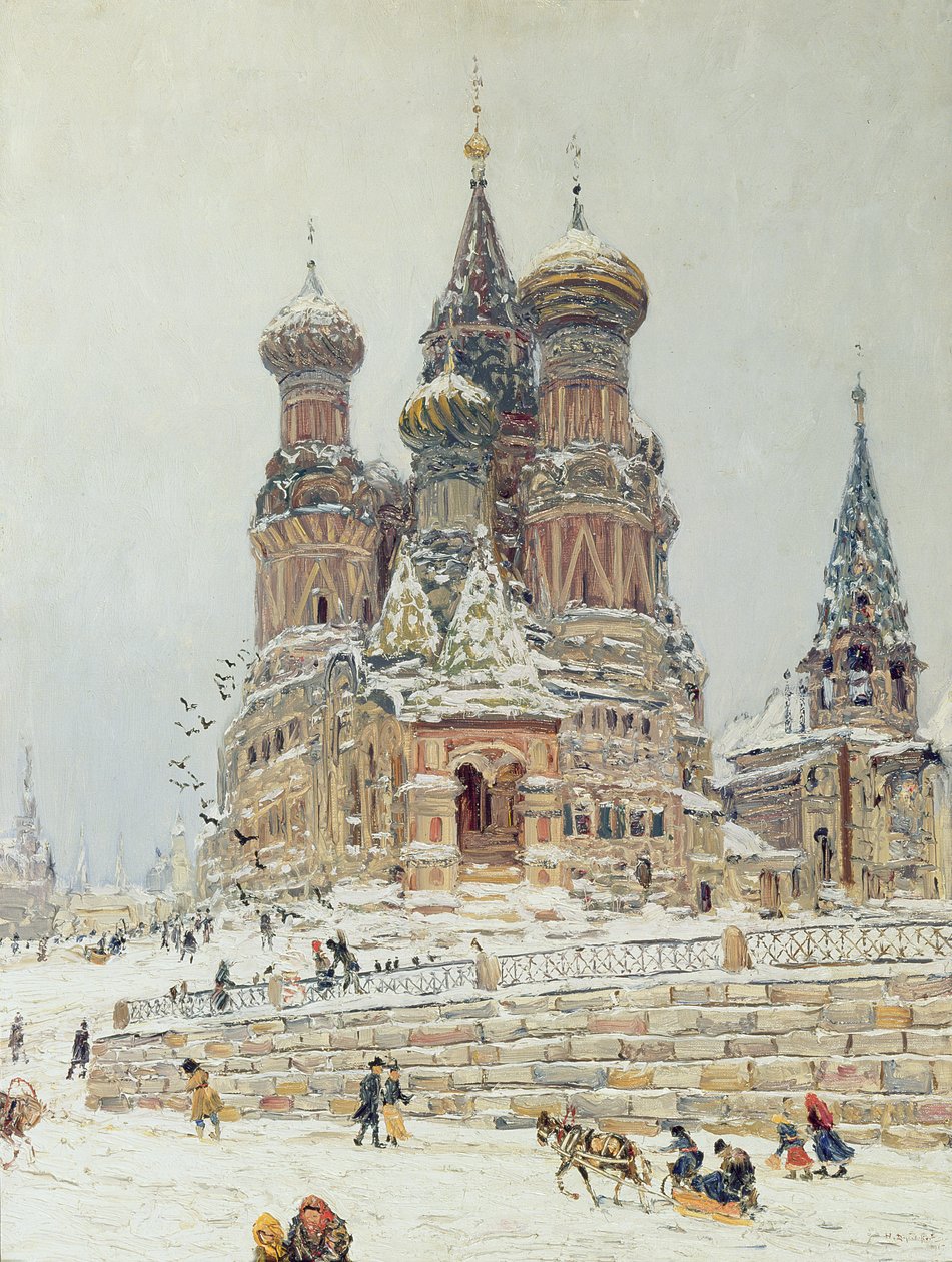 Cerkiew Wasyla Błogosławionego, Plac Czerwony, Moskwa, ok. 1917 autorstwa Nikolay Nikanorovich Dubovskoy