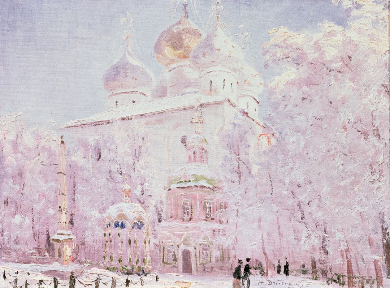 Zima w Ławrze Św. Trójcy i Św. Sergiusza w Siergijew Posadzie, ok. 1910 r. autorstwa Nikolay Nikanorovich Dubovskoy