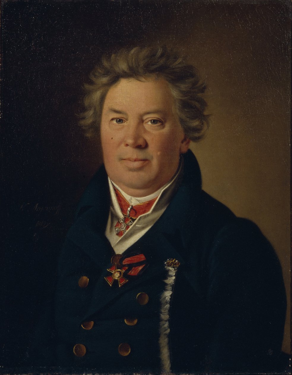 Portret architekta Fiodora Kirillovicha Sokołowa 1752-1824, 1819 autorstwa Nikolay Ivanovich Argunov