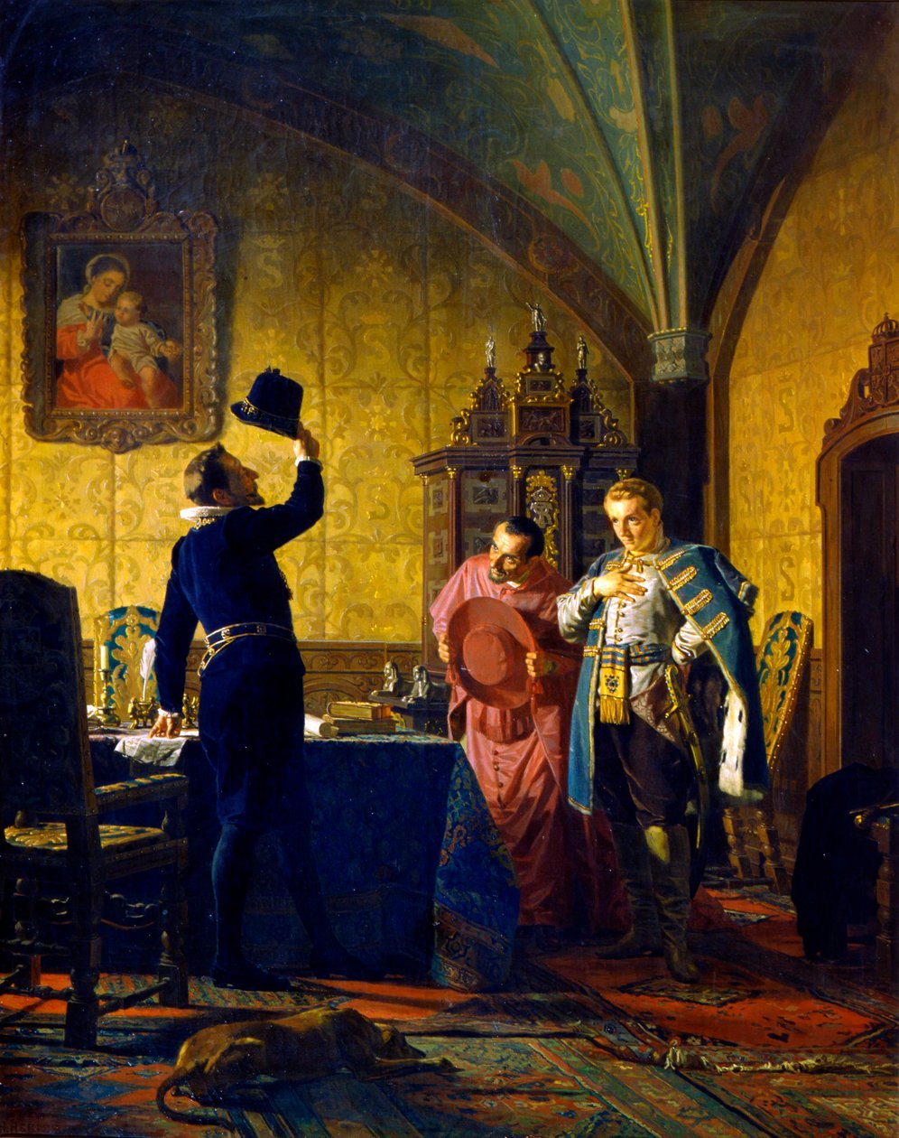 Fałszywy Dmitry składa przysięgę wierności królowi Zygmuntowi III Wazie, 1874. autorstwa Nikolay Nevryov