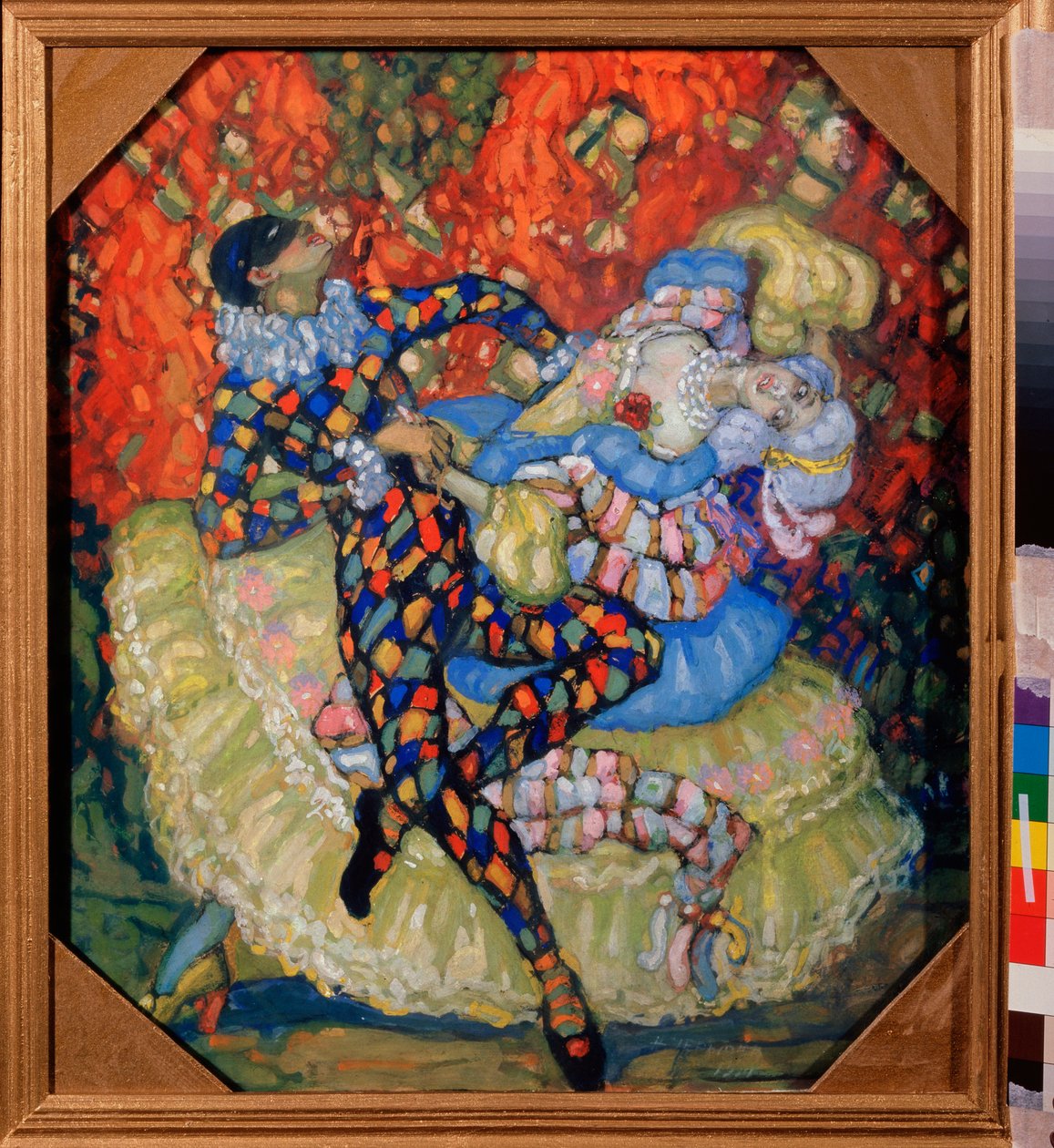 Arlequinade (Arlequinade) - Praca Nikołaja Nikołajewicza Czernow Krauze (Czernow-Krauze) (1875-1941), tempera na tekturze autorstwa Nikolay Nikolayevich Chernov Krauze