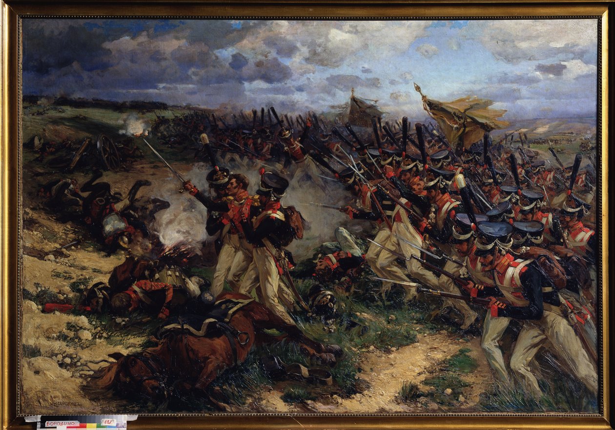Wojska litewskie w bitwie pod Borodino (lub bitwie pod Moskwą) autorstwa Nikolay Semenovich Samokish