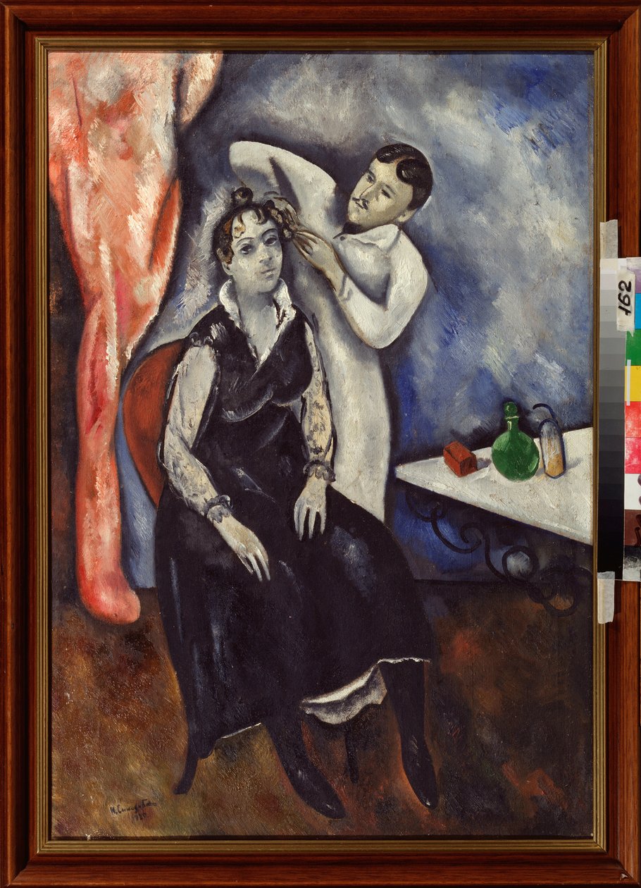 Fryzjer (Fryzjer) - Obraz Nikołaja Władimirowicza Sinezubowa (Nicolas Sinezouboff) (1891-1956), olej na płótnie autorstwa Nikolay Vladimirovic Sinezubov