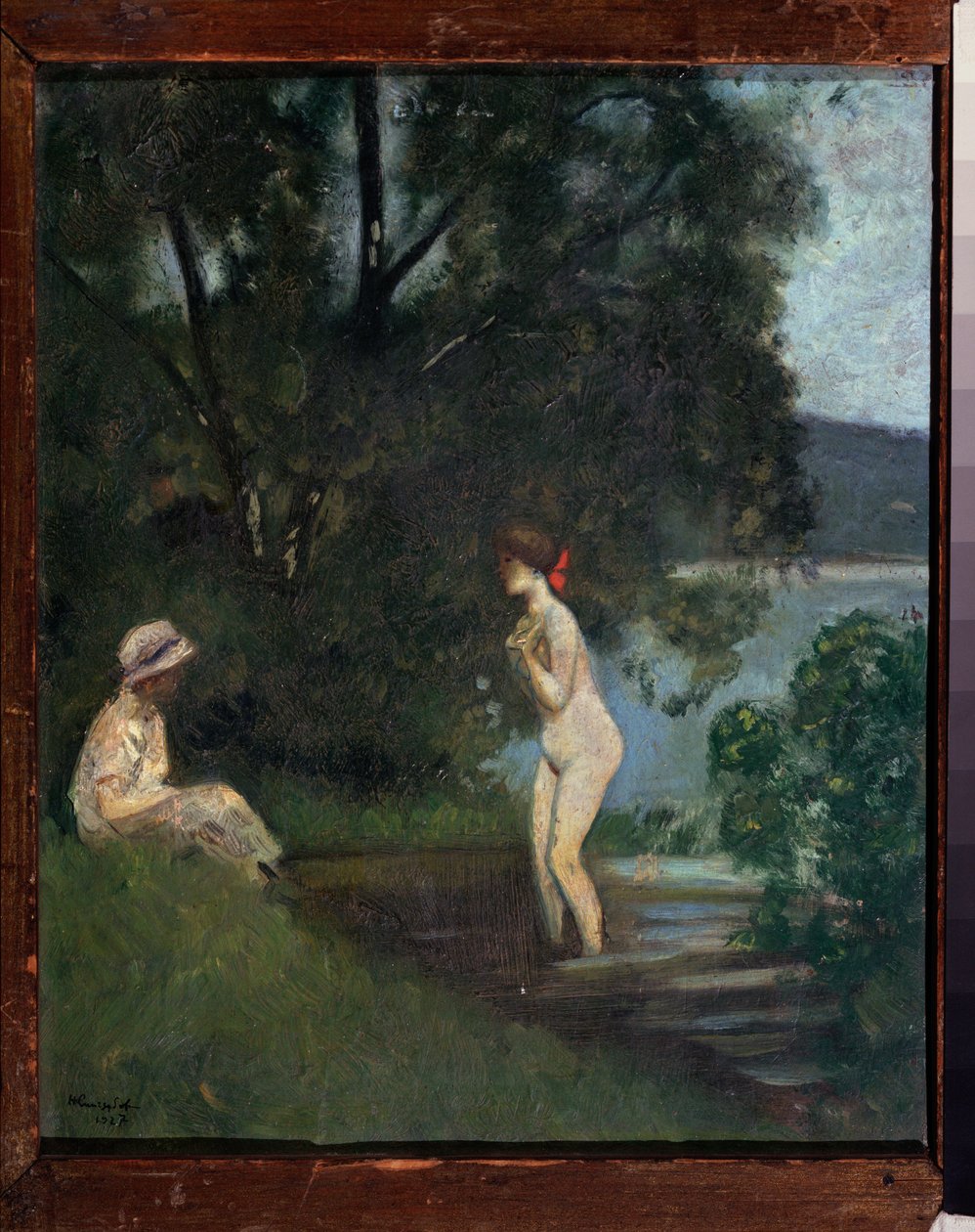 Kąpiący się (Kąpiący się) - Obraz Nikołaja Władimirowicza Sinezubowa (Nicolas Sinezuboff) (1891-1956), olej na płótnie autorstwa Nikolay Vladimirovic Sinezubov