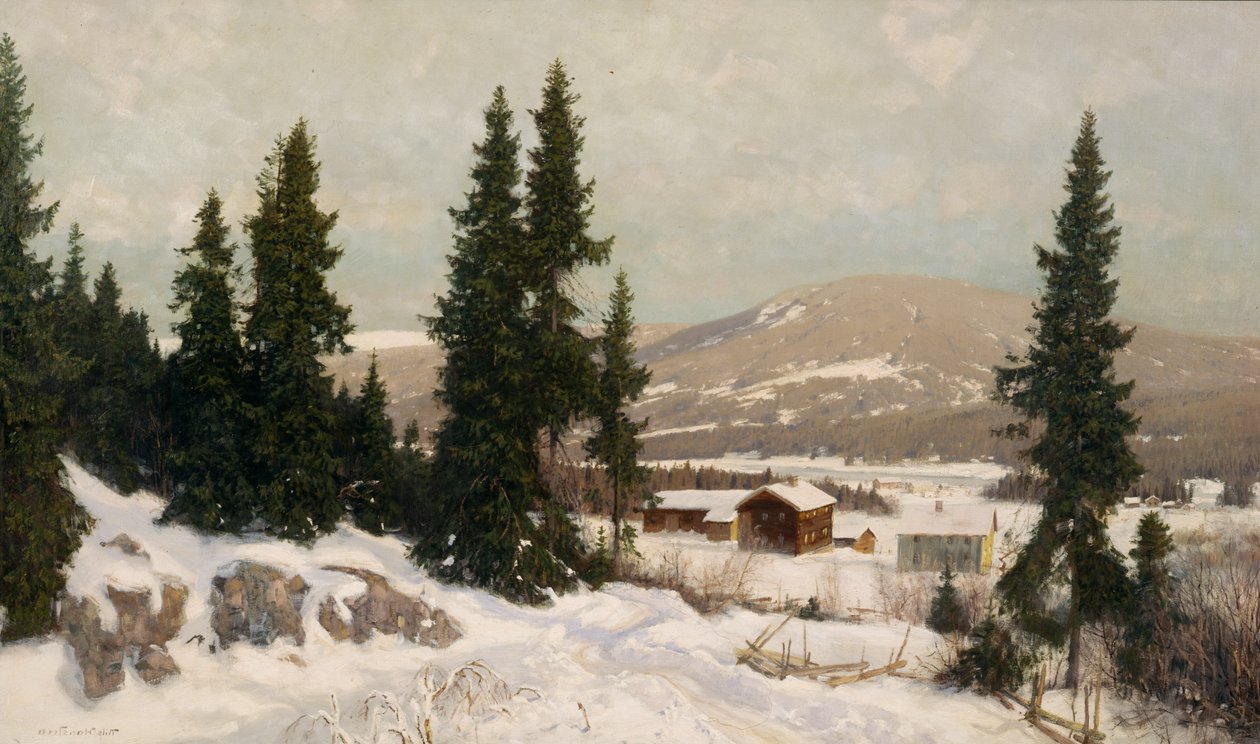 Z Osterdalen (olej na płótnie) autorstwa Nils Hansteen