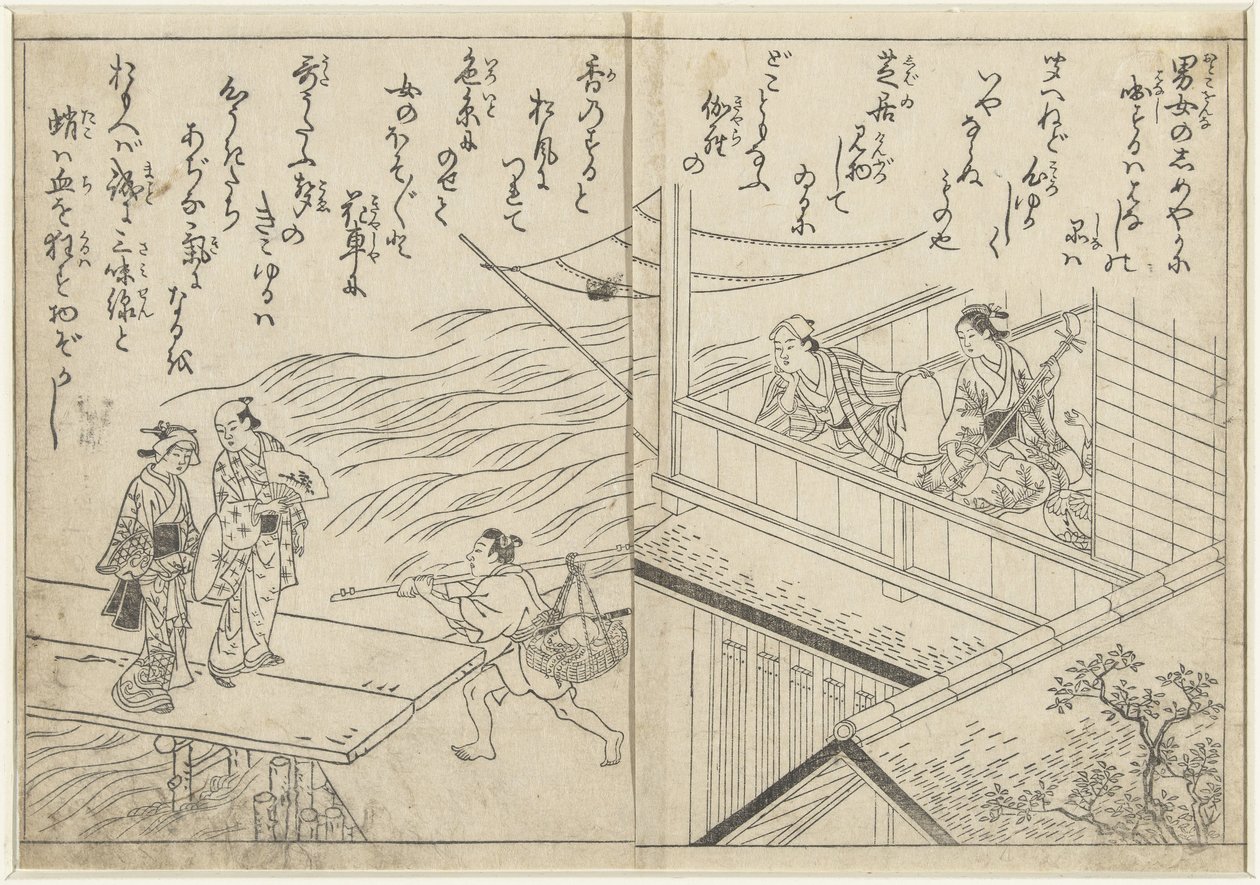 Herbaciarnia nad rzeką autorstwa Nishikawa Sukenobu (attributed to)