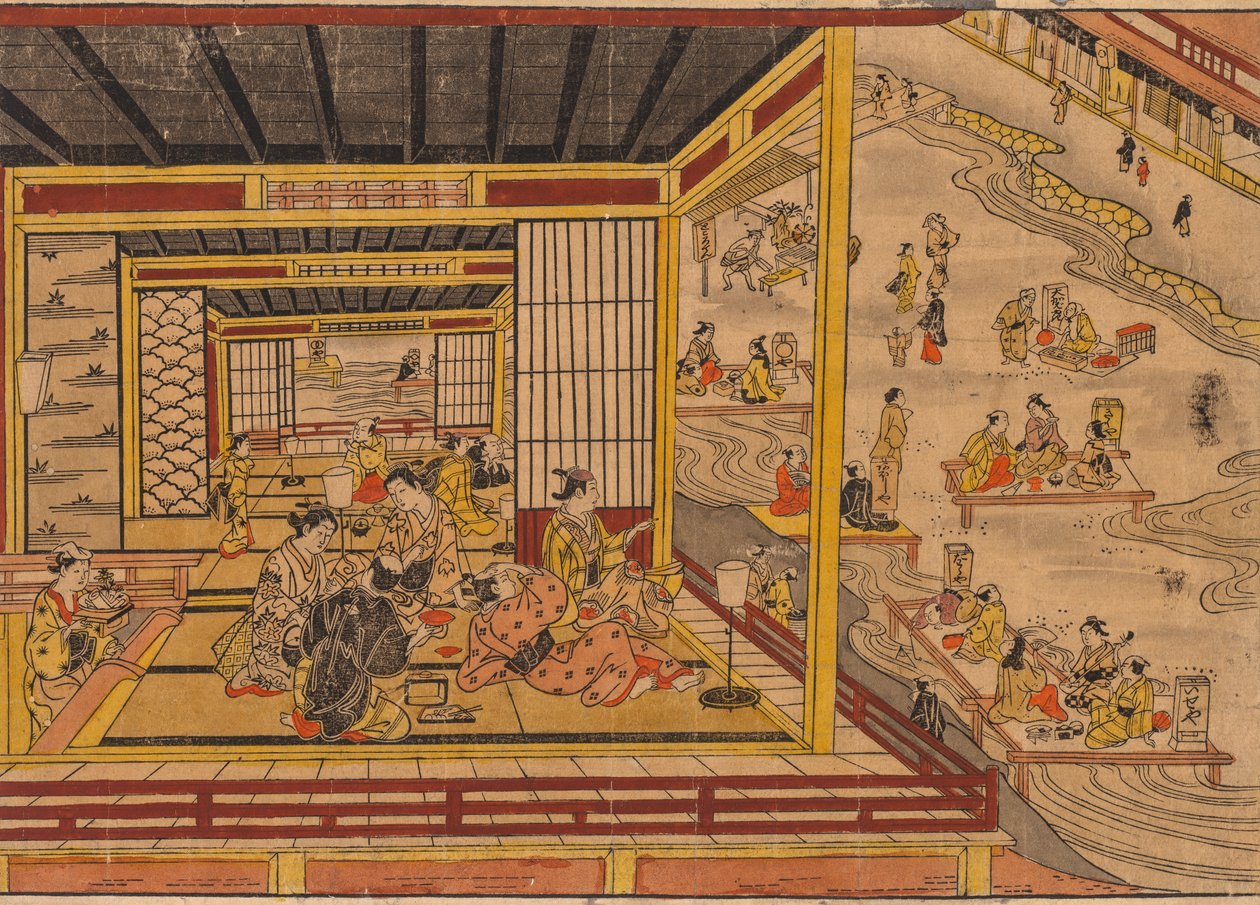 Herbaciarnia nad rzeką Kamo w Kioto autorstwa Nishimura Shigenaga