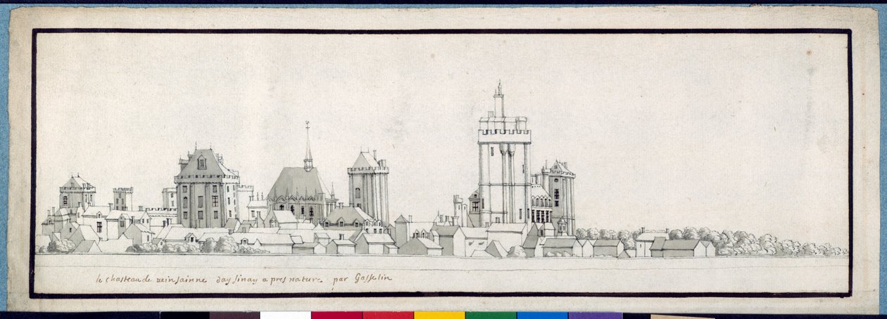 Chateau de Vincennes (pióro i atrament z praniem na papierze) autorstwa Noel Gasselin