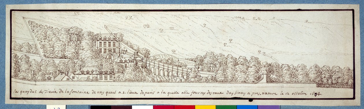 Akwedukt w Arcueil (pióro i atrament na papierze) autorstwa Noel Gasselin