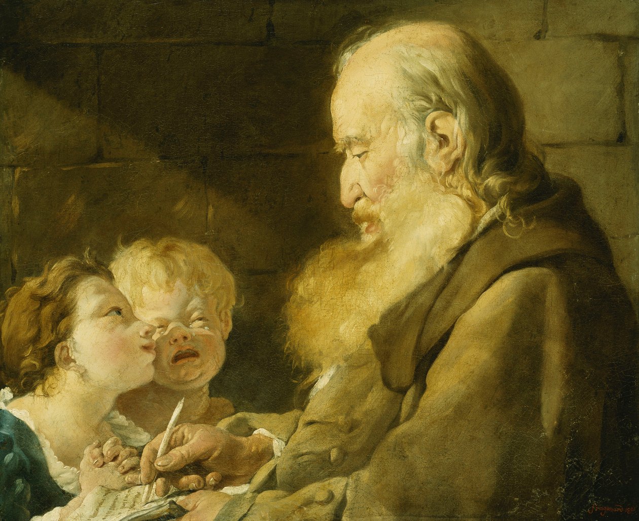 Nauczyciel ze swoimi uczniami, 1801 autorstwa Noel Halle