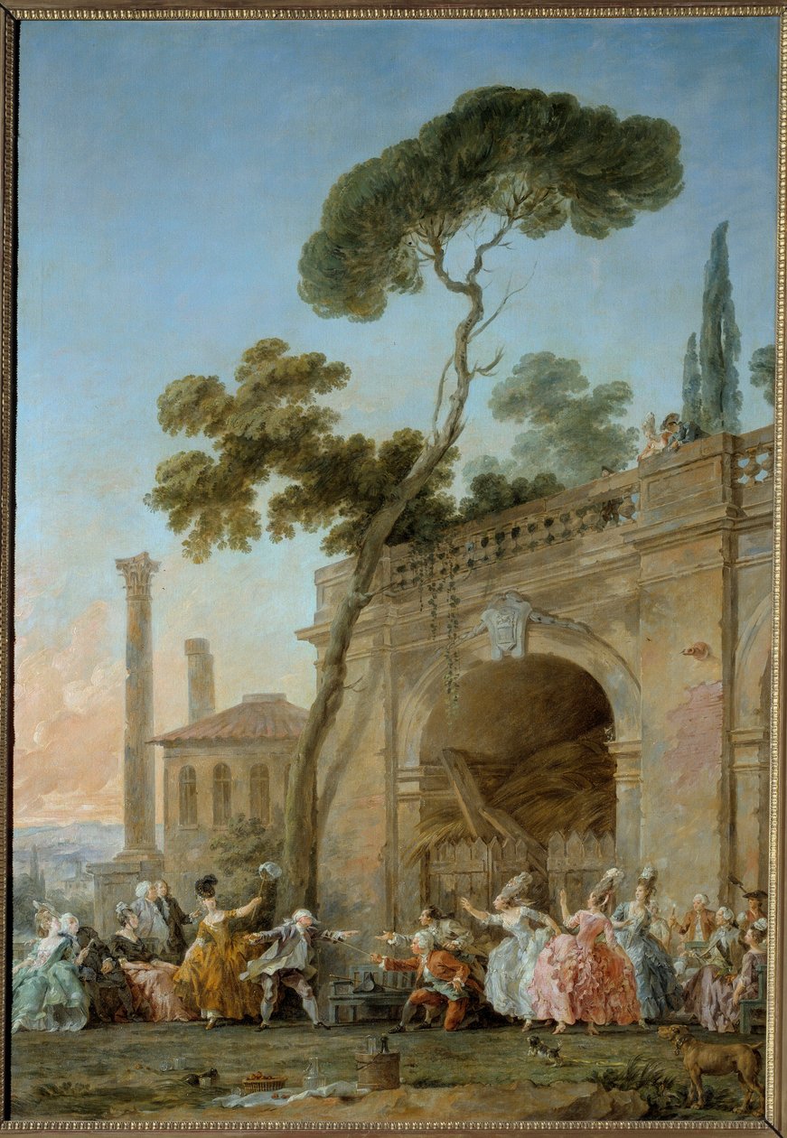Colin-aillard (Gra Colina Maillarda). Obraz Christmas Halle (1711-1781), ok. 1770-1780. Olej na płótnie. Amiens, Musee De Picardie autorstwa Noel Halle
