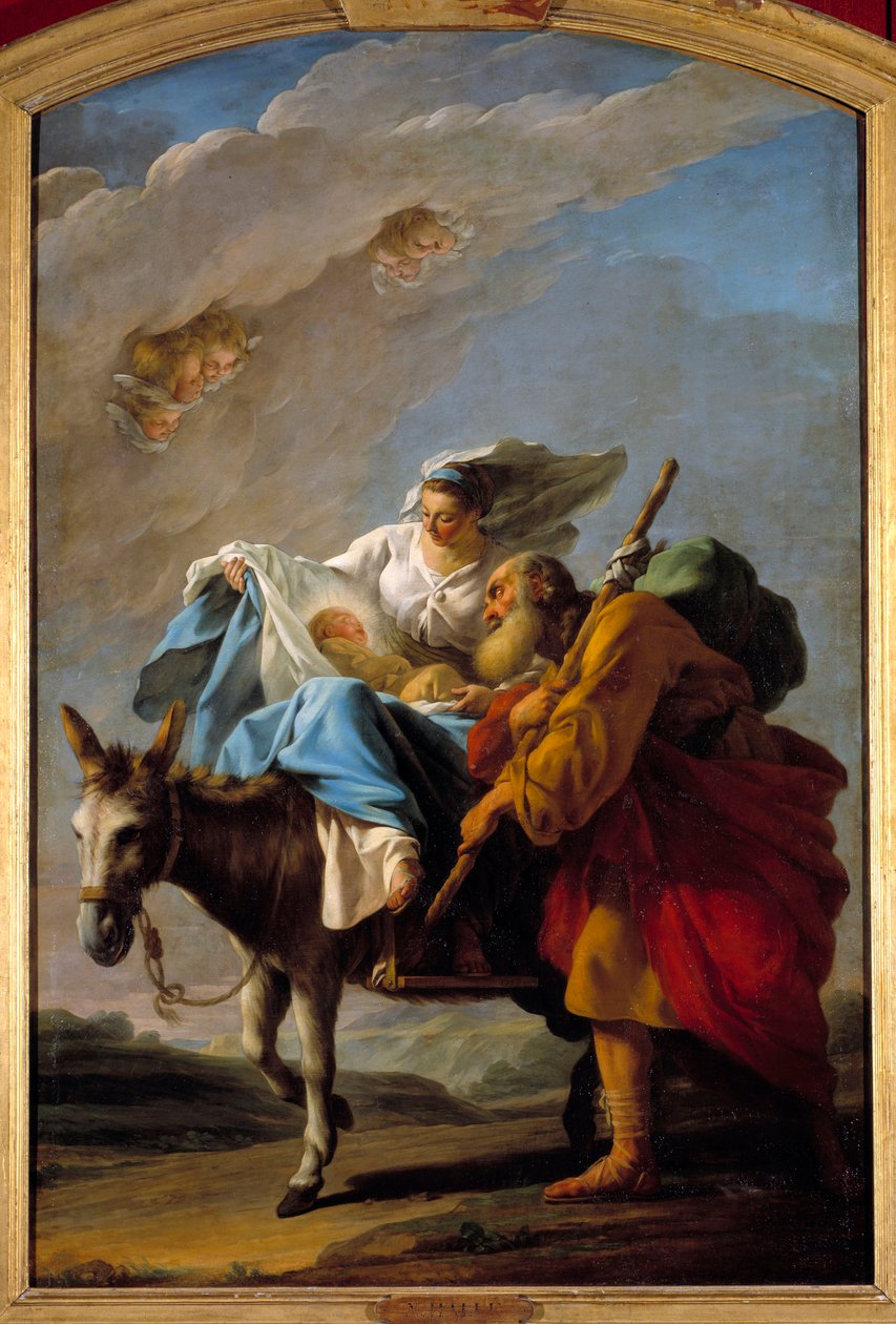 Lot do Egiptu. Obraz Christmas Halle (1711-1781) autorstwa Noel Halle