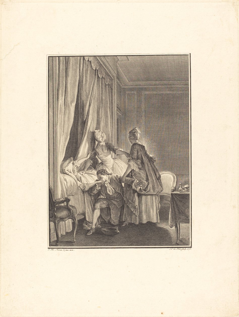 Szczepienie miłości autorstwa Noël Le Mire after Jean Michel Moreau