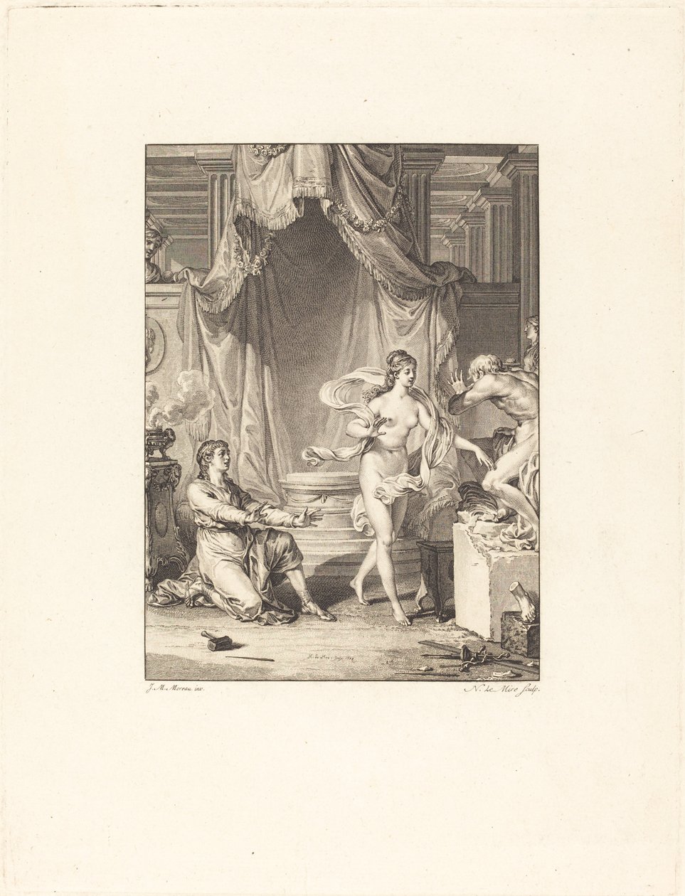 Pigmalion autorstwa Noël Le Mire after Jean Michel Moreau